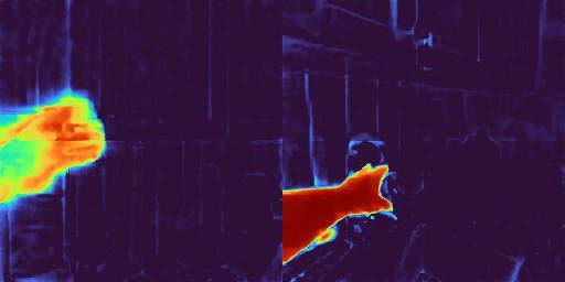 Predicted motion masks for the kitchen frames