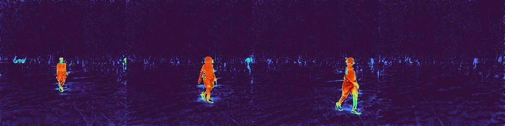 Predicted motion masks for the park frames