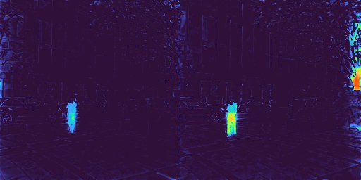 Predicted motion masks for the plaza frames