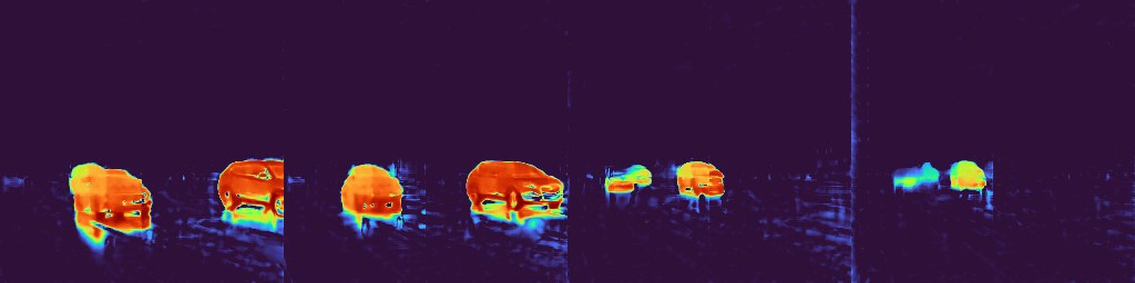 Predicted motion masks for the wet road frames